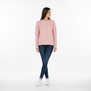 Pastel Pink Cashmere Chunky Knit Sweater Quiet Luxury Soft Capsule Old Money Sm